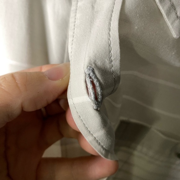 Marmot short sleeve button down XL men grey white stripes - Picture 5 of 11